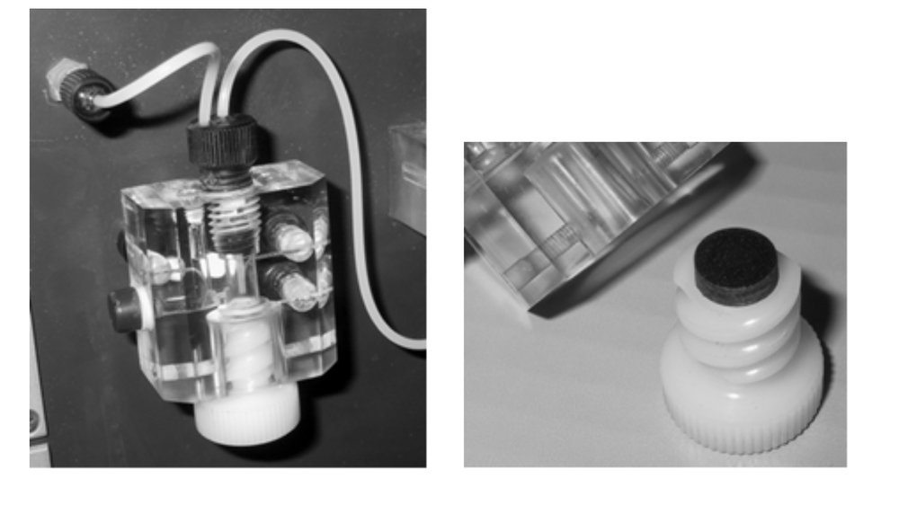 Wall-jet electrochemical flow cell with microelectrode disk and capillary inlet for high-efficiency electrochemical detection.